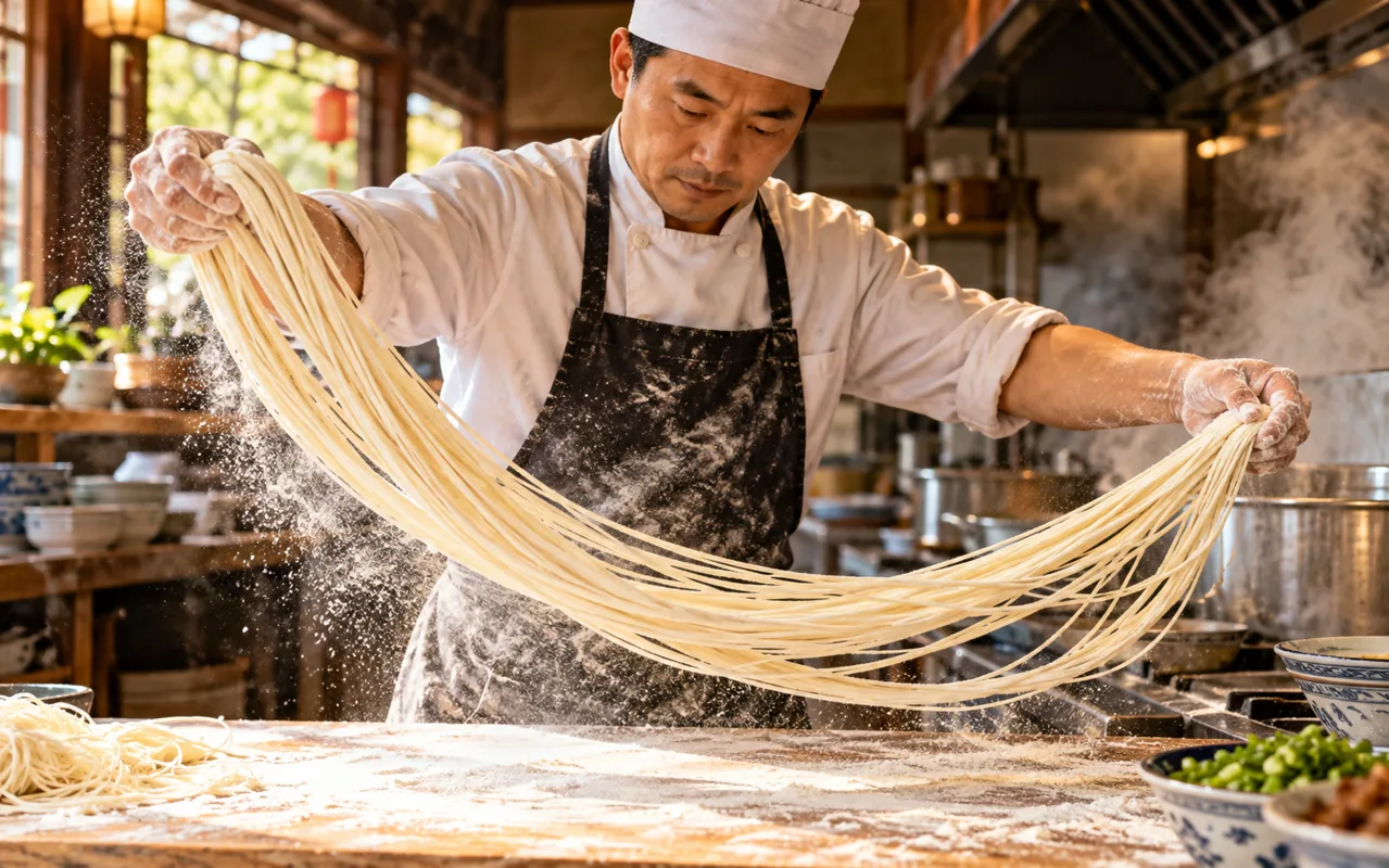 丝瓜视频《夜市烟火：三分钟看懂一碗好面》美食短视频封面